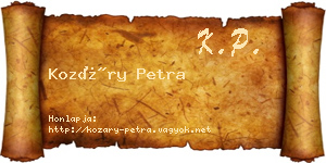 Kozáry Petra névjegykártya
