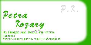 petra kozary business card